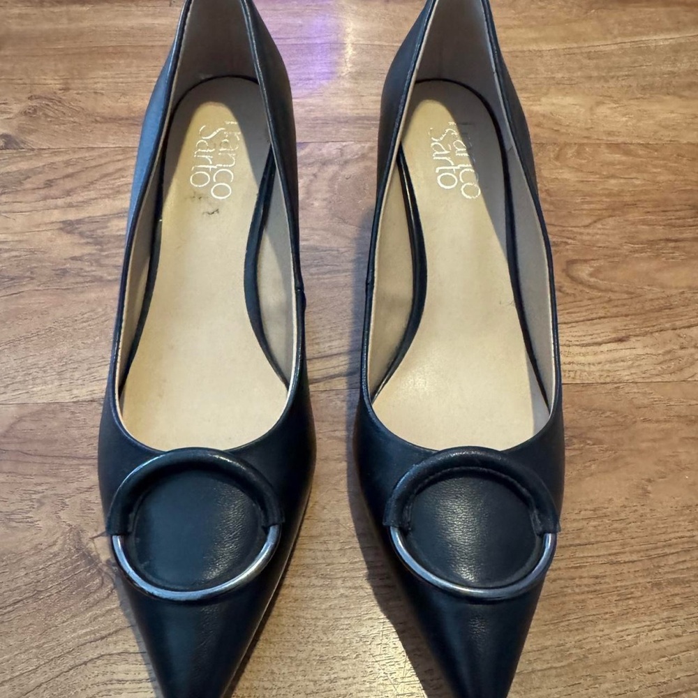 SARTO By Franco Sarto Black Leather Heels